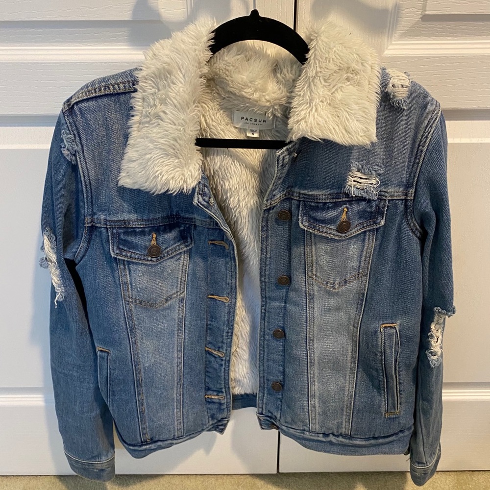 Pacsun Fur Denim Jacket